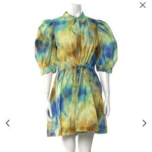 HUNTER BELL Tie-Dye Puff Sleeve Dress